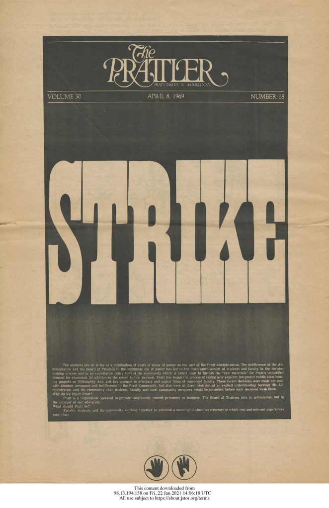 The Prattler. The words "STRIKE" on a black background.