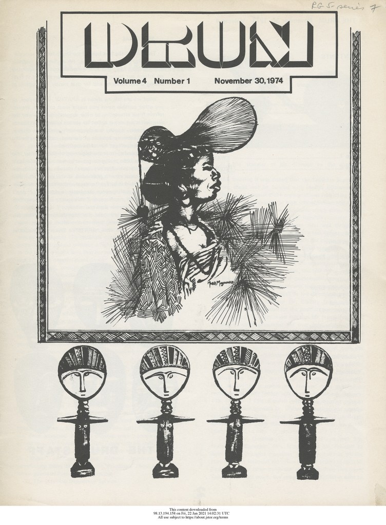 DRUM Volume 4 Number 1, November 30, 1974. 